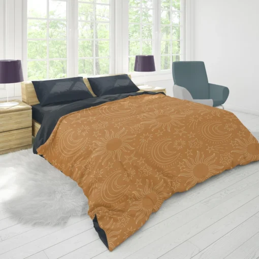 Sun Moon Stars Pattern Duvet Cover 1