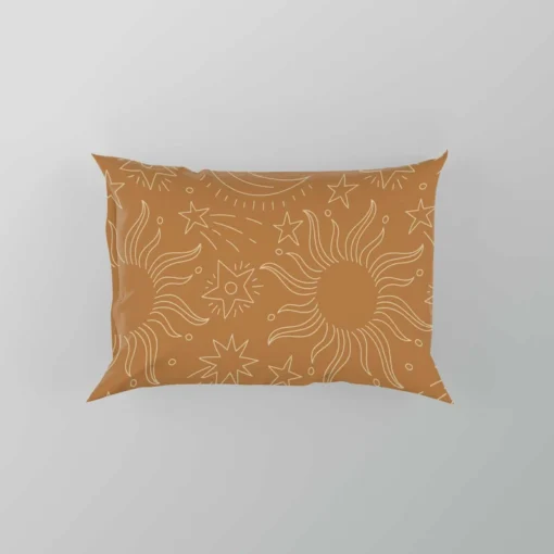 Sun Moon Stars Pattern Pillow Case