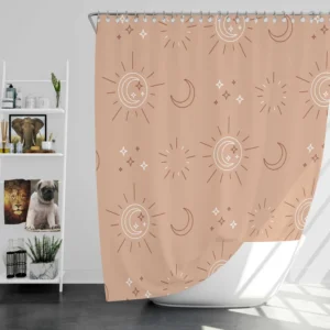 Sun Moon Style Pattern Shower Curtain