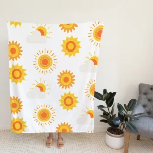 Sun Rise Sun Pattern Fleece Blanket