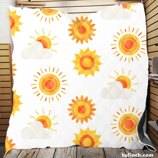 Sun Rise Sun Pattern Quilt Blanket