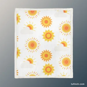 Sun Rise Sun Pattern Sherpa Fleece Blanket 1