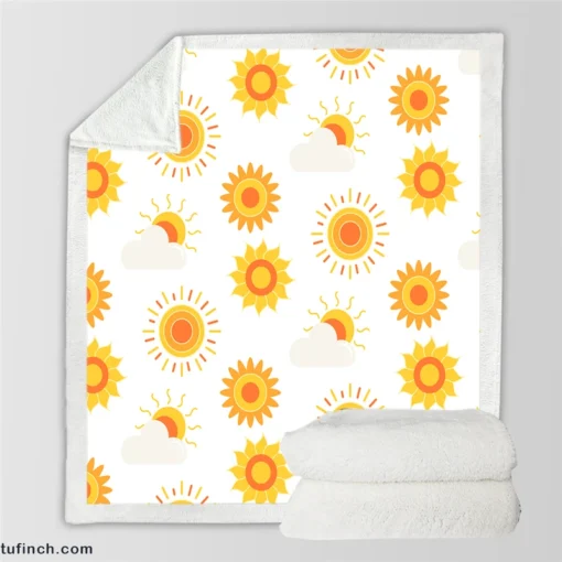 Sun Rise Sun Pattern Sherpa Fleece Blanket