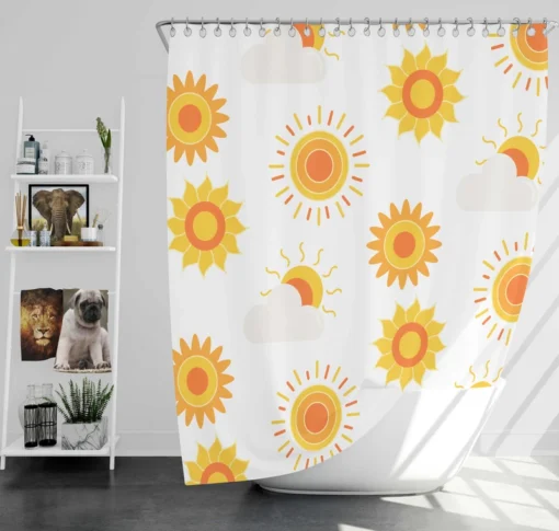 Sun Rise Sun Pattern Shower Curtain