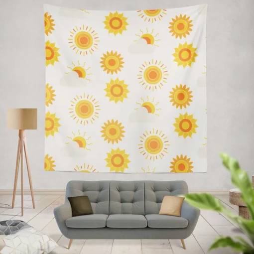 Sun Rise Sun Pattern Wall Tapestry