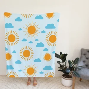 Sunny Day Weather Design Fleece Blanket