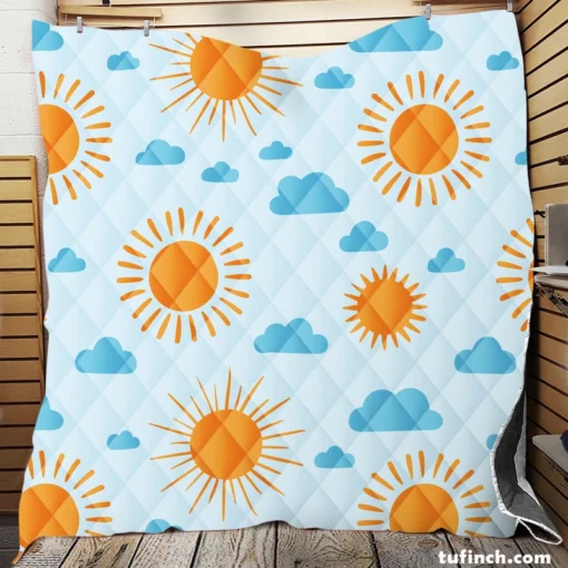 Sunny Day Weather Design Quilt Blanket