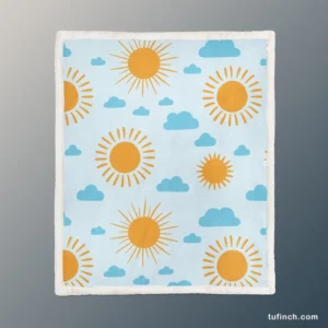 Sunny Day Weather Design Sherpa Fleece Blanket 1