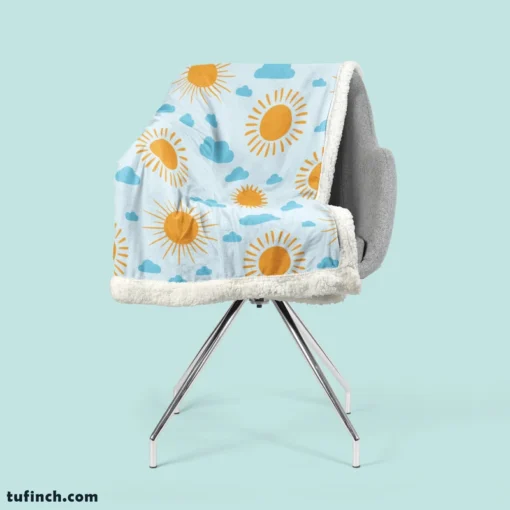 Sunny Day Weather Design Sherpa Fleece Blanket 2