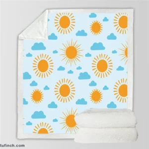 Sunny Day Weather Design Sherpa Fleece Blanket