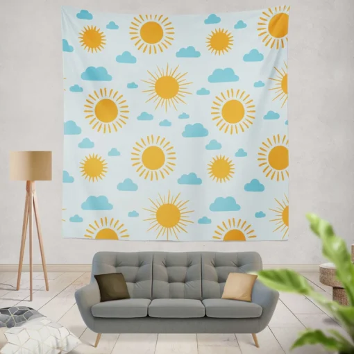 Sunny Day Weather Design Wall Tapestry