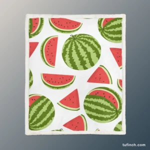 Sweet Beauty Watermelon Pattern Sherpa Fleece Blanket 1