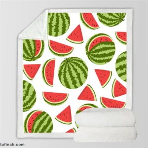 Sweet Beauty Watermelon Pattern Sherpa Fleece Blanket