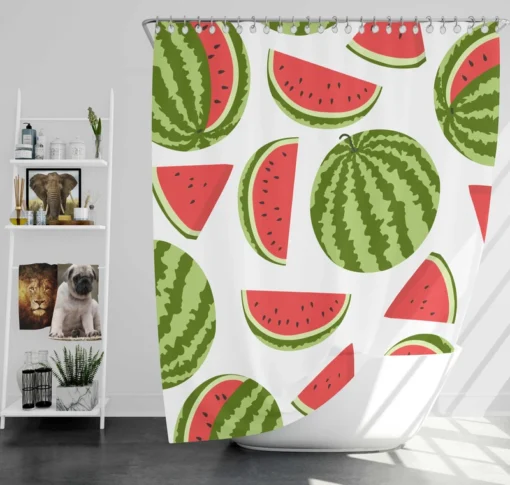 Sweet Beauty Watermelon Pattern Shower Curtain