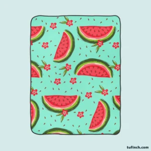 Sweet Beauty Watermelon Slices Fleece Blanket 1