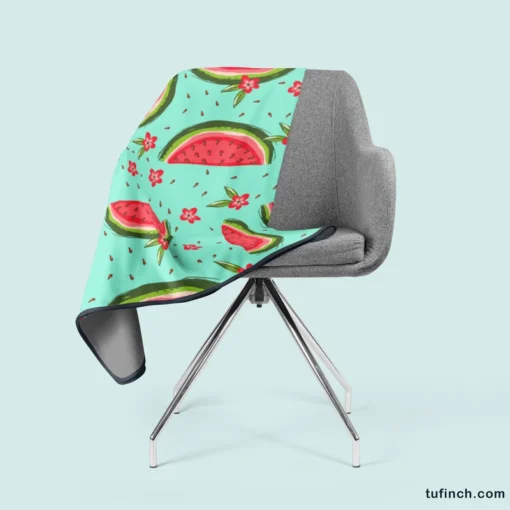 Sweet Beauty Watermelon Slices Fleece Blanket 2