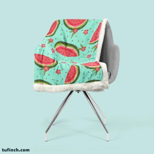 Sweet Beauty Watermelon Slices Sherpa Fleece Blanket 2