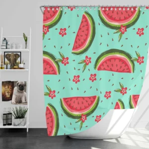 Sweet Beauty Watermelon Slices Shower Curtain