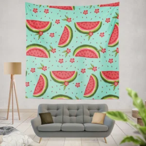 Sweet Beauty Watermelon Slices Wall Tapestry