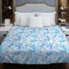 Swirls Light Blue Toile Pattern Duvet Cover