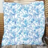 Swirls Light Blue Toile Pattern Quilt Blanket