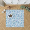 Swirls Light Blue Toile Pattern Rug