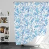 Swirls Light Blue Toile Pattern Shower Curtain