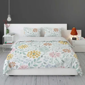 Swirly Flowers Pattern Design Bedding Set 1