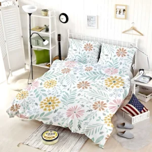 Swirly Flowers Pattern Design Bedding Set