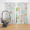 Swirly Flowers Pattern Design Curtain