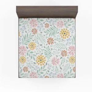 Swirly Flowers Pattern Design Fitted Sheet