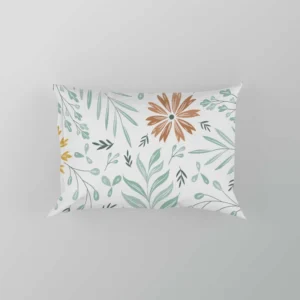 Swirly Flowers Pattern Design Pillow Case