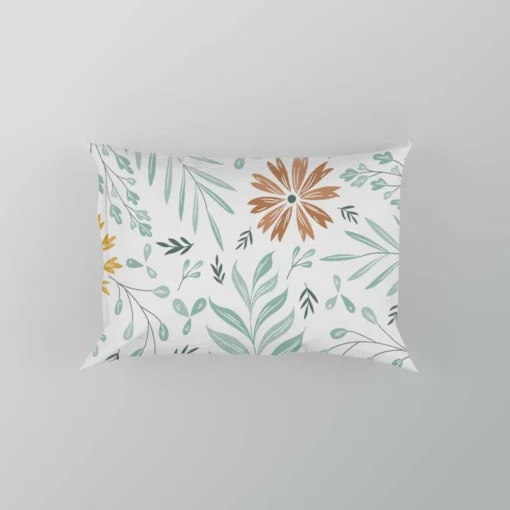 Swirly Flowers Pattern Design Pillow Case