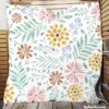 Swirly Flowers Pattern Design Quilt Blanket