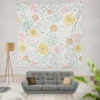 Swirly Flowers Pattern Design Wall Tapestry