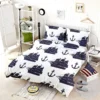 Tall Ship Silhouette Marine Anchor Bedding Set