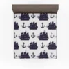 Tall Ship Silhouette Marine Anchor Fitted Sheet