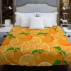 Tangerine Fruit And Sliced Design Duvet Cover