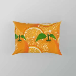 Tangerine Fruit And Sliced Design Pillow Case