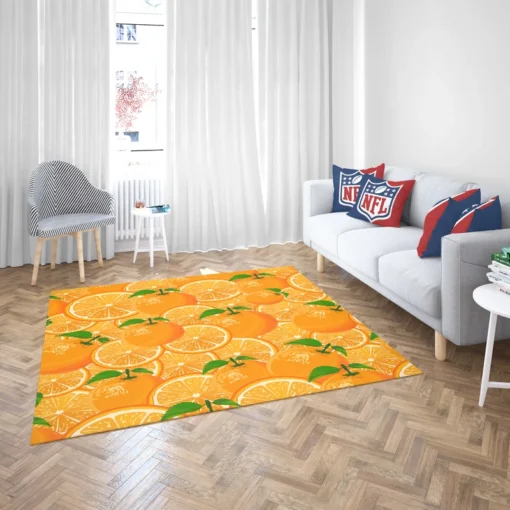 Tangerine Fruit And Sliced Design Rug 2