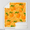 Tangerine Fruit And Sliced Design Sherpa Fleece Blanket