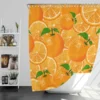 Tangerine Fruit And Sliced Design Shower Curtain