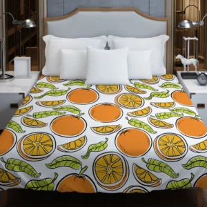 Tangerine Fruit Design Duvet Cover