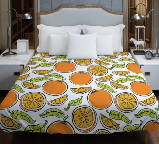 Tangerine Fruit Design Duvet Cover