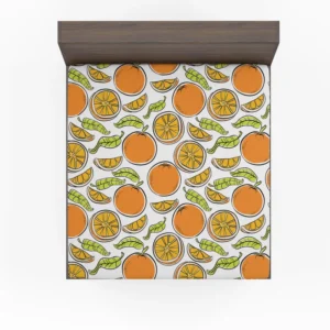 Tangerine Fruit Design Fitted Sheet