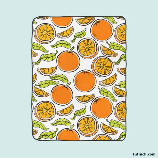 Tangerine Fruit Design Fleece Blanket 1