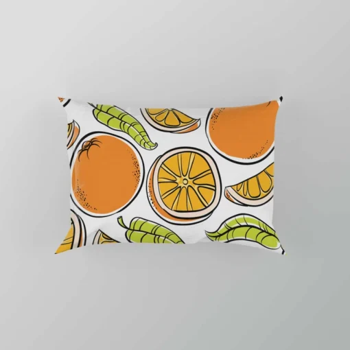 Tangerine Fruit Design Pillow Case