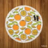 Tangerine Fruit Design Round Beach Towel