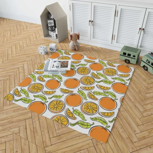 Tangerine Fruit Design Rug 1