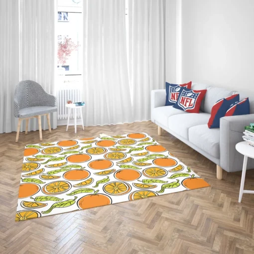 Tangerine Fruit Design Rug 2